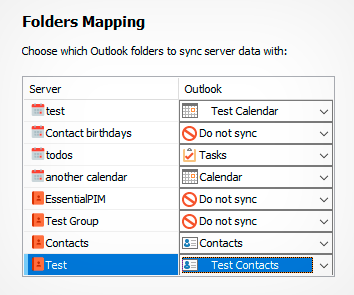 DAV-Outlook Sync. Perfect match for any set of folders.