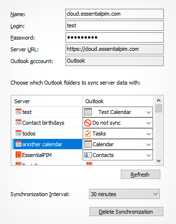 DAV-Outlook Sync. Synchronize with multiple accounts.